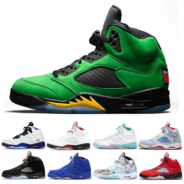 

new 5 5s mens basketball shoes oregon ducks alternate grape camo sneakers island green michigan black mens jumpman sports stylist trainers, White;red