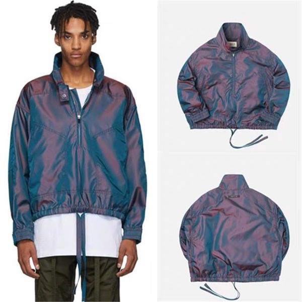 

fog 6th season 6 colorful ribbon zip jacket shell jacket thin coat, Black