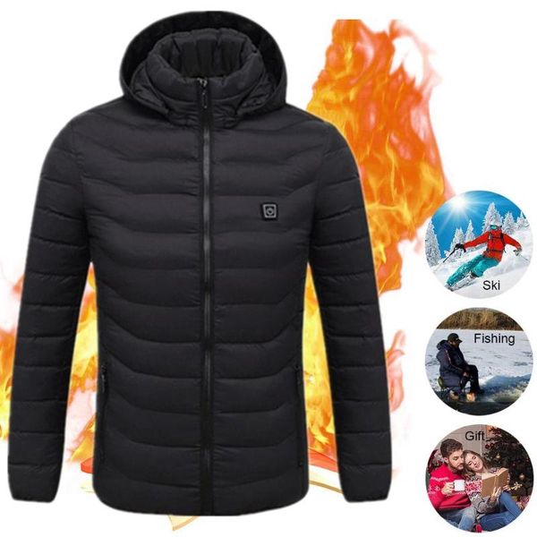 

men's jackets plus size electric heating vest jacket men women winter withstand severe cold self-heating cotton outdoor warm coat, Black;brown