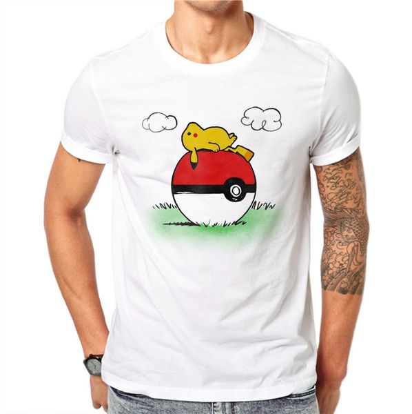 

100% summer design men t shirts fashion pika qiu design man short sleeve tees clothes xxxl sport hooded sweatshirt hoodie