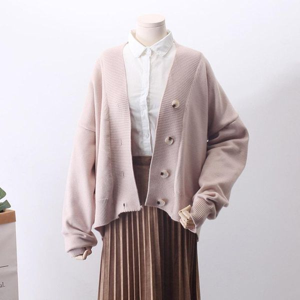 

2018 lycra full long poncho scarf collar jumper cardigan feminino spring new pattern fund v knitting loose coat woman1, White;black