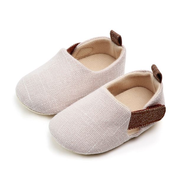 

Toddler Boy Canvas Shoe Baby Boy Loafer Sneaker Infant Slip on Prewalker Shoe for 0- 18 Month Babies, Beige