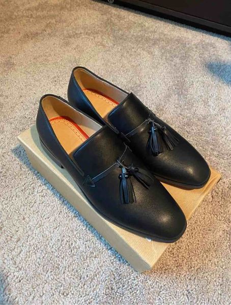 

dandelion tassel dress shoes black patent leather flat shoes for men leisure flats fashion red bottom loafers party dress business flat