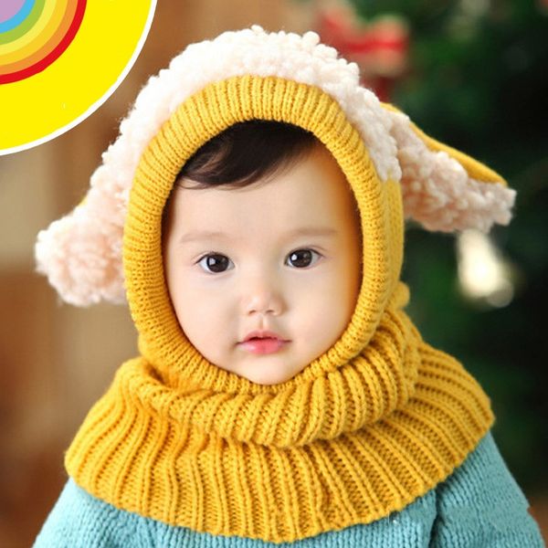 

baby winter warm beanie hats pet doggy shapes knitted kids boys girls cute cap with scarf fashion party hat 2 5bh e1