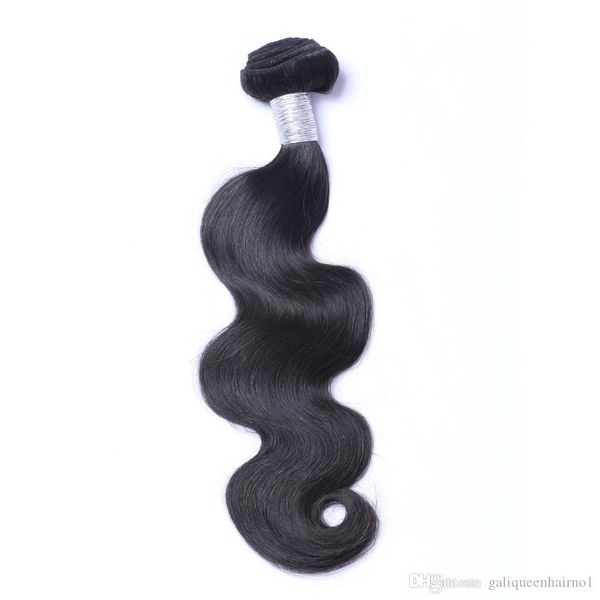 

brazilian virgin human hair body wave unprocessed remy hair weaves double wefts 100g bundle 1bundle lot can be dyed bleached, Black