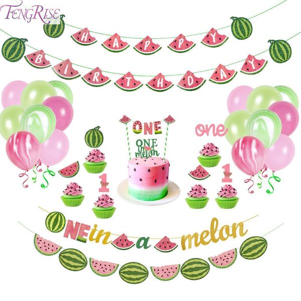 

fengrise summer fruit арбузы тематическая вечеринка товары первой birthday party decoration kids baby one год рождения декор шар bbytqz wrho