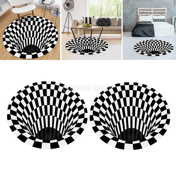 

2x 3d rug visual illusion rug anti-skid area dining room mat 60cm
