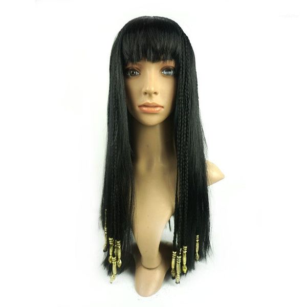 

party hats cleopatra's pigtails long straight hair cleopatra props cos headdress black hair1