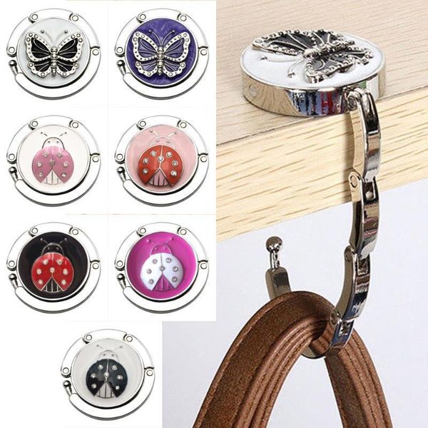 

hooks & rails mini butterfly beetle folding hanger holder table hook for purse handbag utility hanging kitchen bathroom 5.211