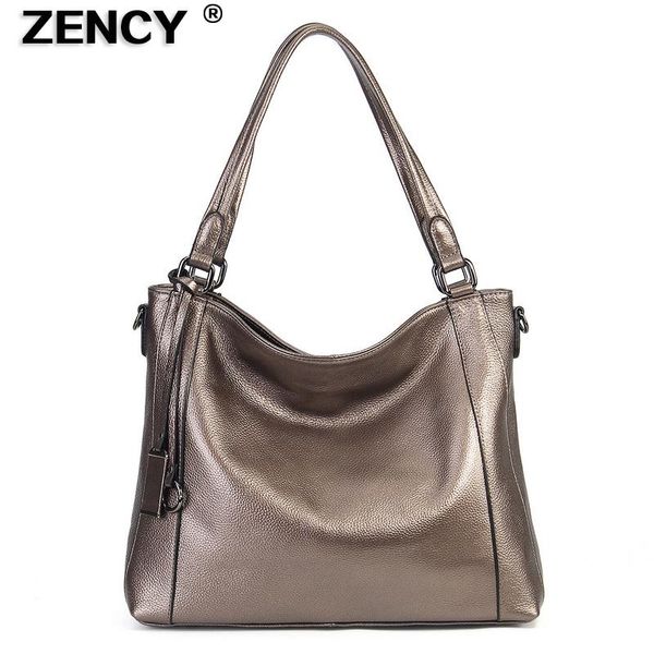 

zency soft 100% genuine cow leather first layer cow skin women shoulder bags soft real cowhide cross body messenger tote handbag