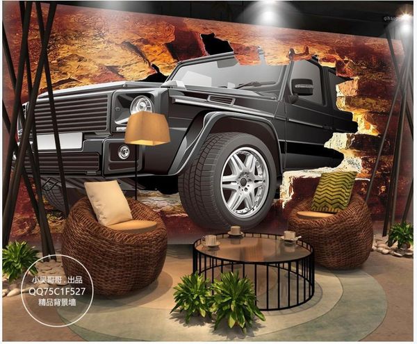 

custom p wallpaper for walls 3 d wallpaper mural living room 3d broken wall car bar restaurant background wall painting1