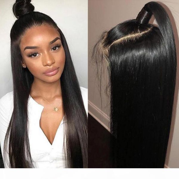 

360 lace frontal wigs pre plucked with baby hair remy lace front human hair wigs peruvian straight hair bob wigs, Black;brown