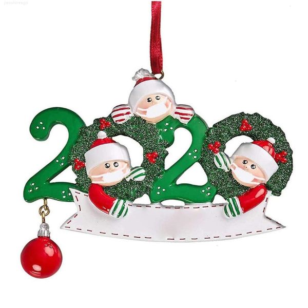 

christmas quarantine snowman personalized ornaments survivor family of 3 4 5 with face masks hand sanitized decorating creative toys9nz4