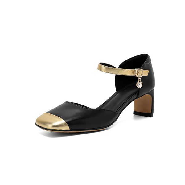 

new arrival 2021 high heels genuine woman fashion pumps see wedding party shoes white r77r, Black