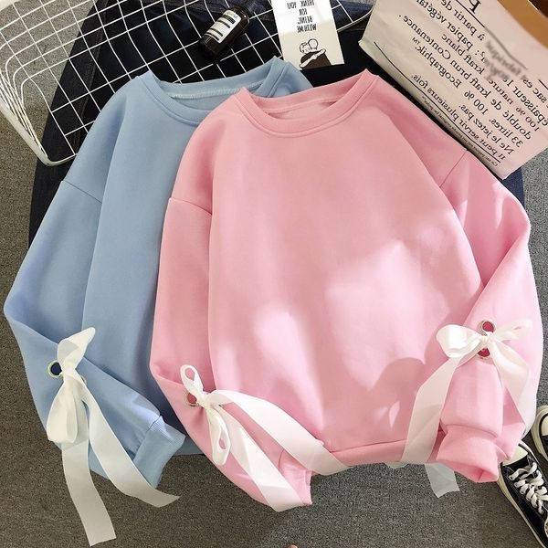 

0lues осень и зима корейский стиль ленивые студенты топ свитер женский стиль сладкие свободные модули супер горячее нижнее белье свитер пуло, Black