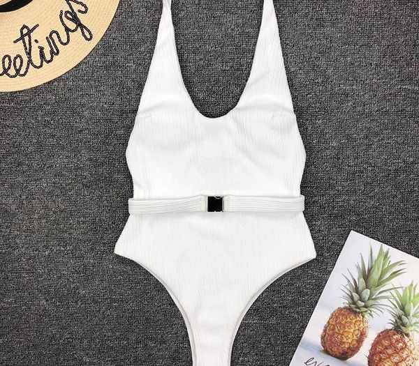 

sexy push up бикини новый купальный костюм женщины монокини женщины купальники пряжка белый комбинезон 2020 high cut one piece купальники, White;black