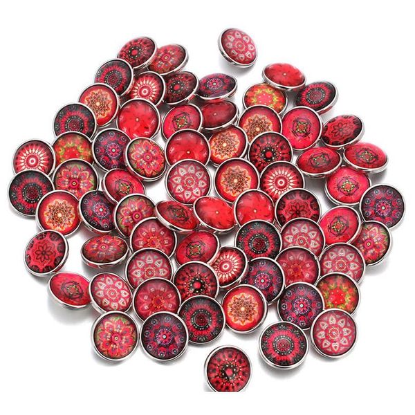 

10pcs/lot new glass snap button random red series theme fit 18mm diy snap bracelet jewel sqcnkg