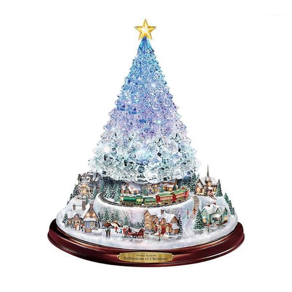 

wall stickers christmas tree rotating sculpture train decorations paste window pegatinas paredes for home1