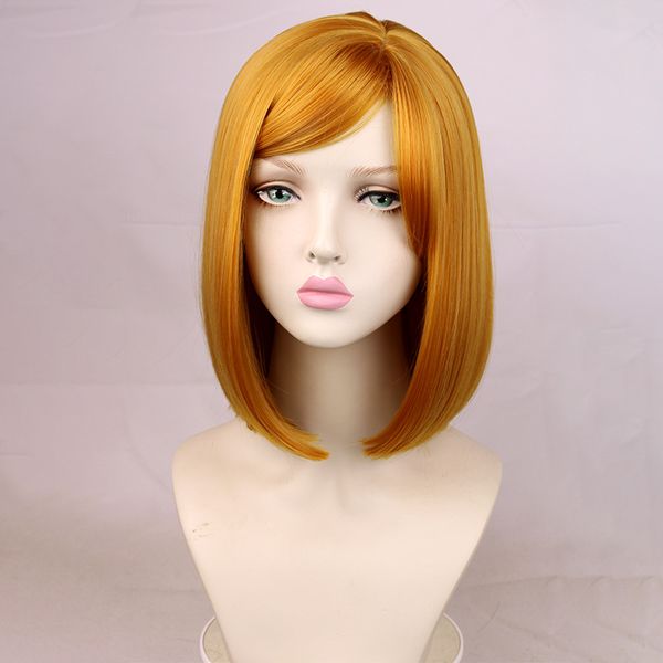 

anime costumes jujutsu kaisen kugisaki nobara cos wig side split long scalp fake hair animation character wig cosplay, Black