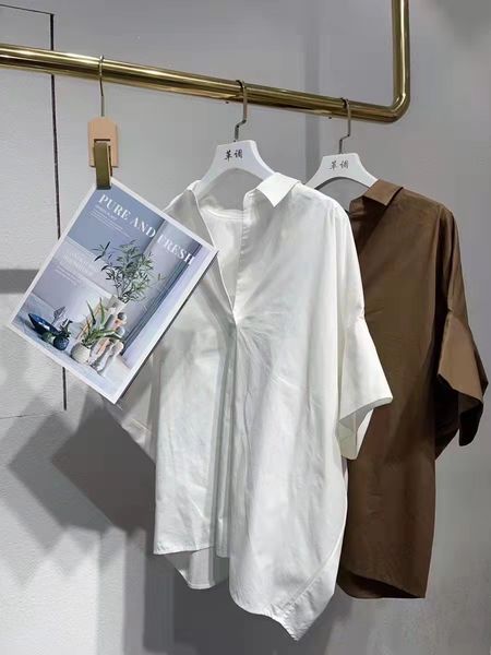 

designer woman shirt casual v-neck doll sleeve shirt women's t-shirt, White