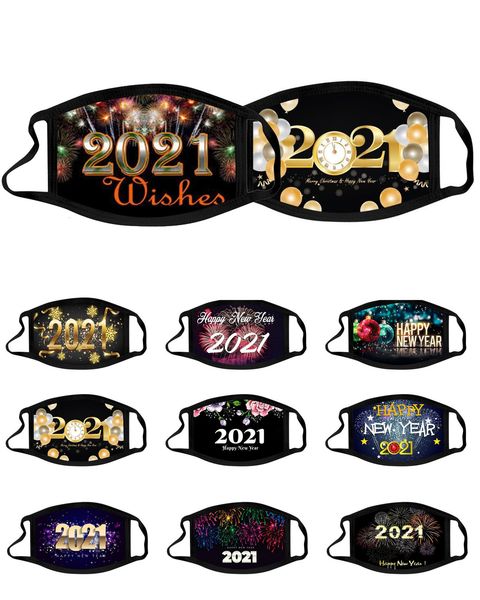 

factory352sdust christmas 2021 washable designer and haze mouth masks happy new year men women face mask