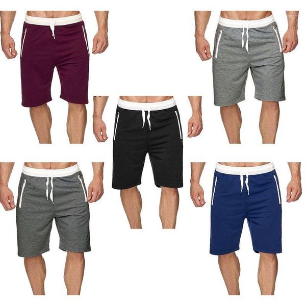 

men quick dry beach shorts drawstring elastic waist sport pants zipper pockets f3mf1, White;black
