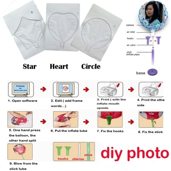 

diy p balloon size a4 paper for print birthday party supplies wedding decorations /anniversary /kids toys 10pcs with sticks 1027