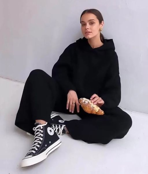 

selling new autumn women's fashion sports hooded casual knitting suit, Gray