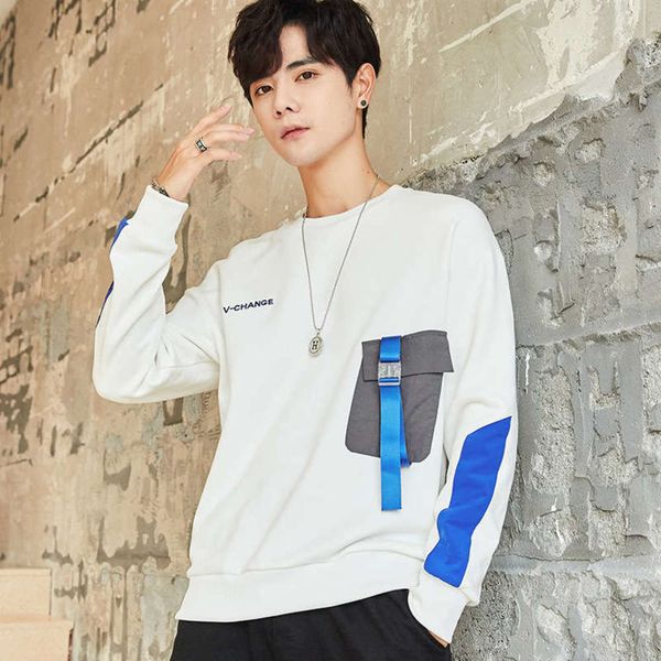 

casual fall / winter 2020 new korean round neck long sleeve sports bottoming shirt fashion sweater men's wear, Gray