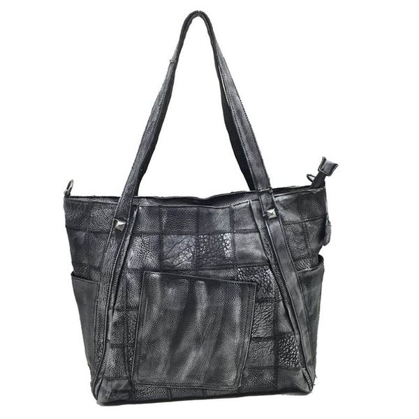 

nesitu новый уникальный большой большой a4 черный желтый кофе 100% натуральная кожа женщин сумки женщины плеча сумки tote маркером m8002