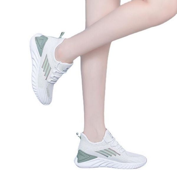 

women shoes spring and summer new flying sports shoes women's soft sole versatile running white shoe