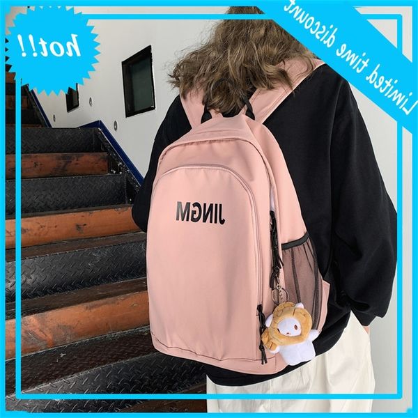 

2020 new korean version harajuku high school simple fashion schoolbag female college students large capacity backpack