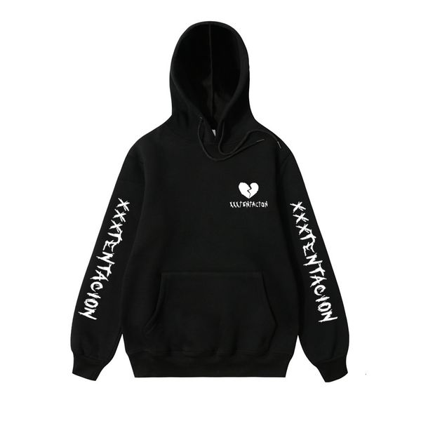 

fashion xxxtentacion hoodie sweatshirt rip xxxtentacion hip hop rapper hoodies jahseh onfroy revenge man clothing, Black