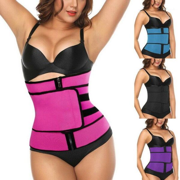 

waist support ly body shaping hook loop zipper belt sports sweating s661, Black;gray