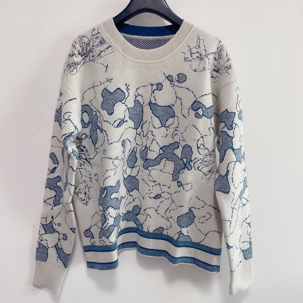 

milan runway sweater 2020 long sleeve o neck women's sweaters high end leopard jacquard pullover women designer sweater 1016-5, White;black