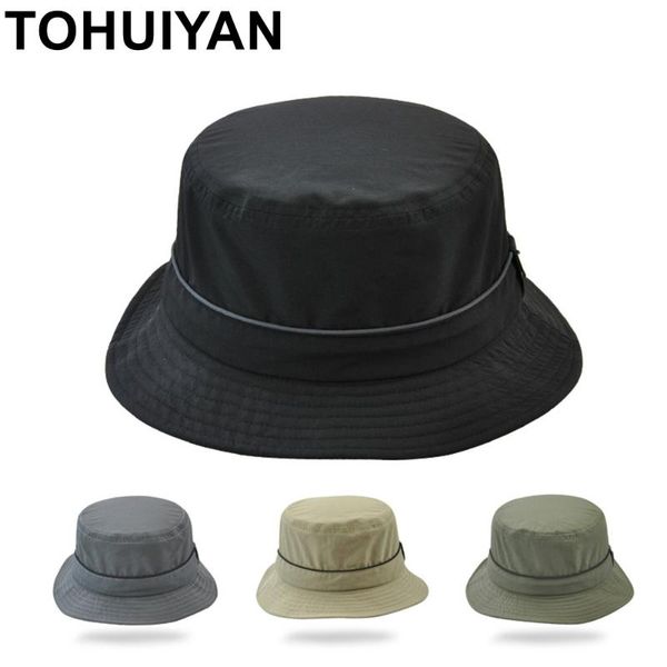 

cloches tohuiyan waterproof nylon bucket hat men women lightweight foldable sombrero caps spring summer uv protection fisherman sun hats