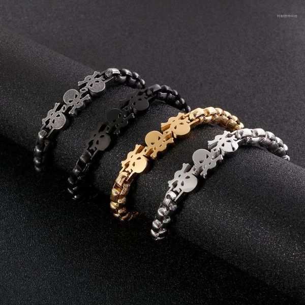 

8mm Width Men Punk Square Pearl Skull Design Jewelry Male Wrist Bracelet Classic 4 Colors 2020 New Bracelet For Him Best Friends1, Black