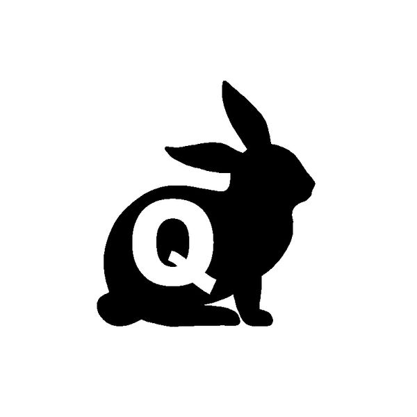 

11.2cm*12.5cm cartoon fun rabbit q vinyl car sticker for decal black silver c15-3203