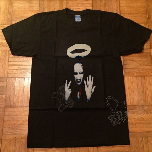 

vintage marilyn manson winterland middle fingers reprint s xxl mens print 100% cotton tee hoodie designers t shirts sweatshirt