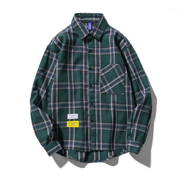 

new men's shirt loose single-breasted plaid shirt cotton long-sleeved casual spring and summer men's plus size 5xl1, White;black