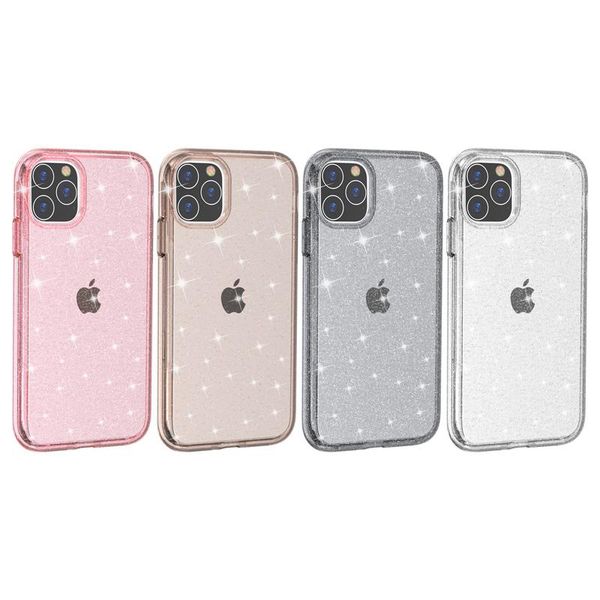 

shiny rugged hybrid tpu pc glitter powder shockproof clear armor case for iphone 12 11 pro xr xs max x 6 7 8 plus samsung s20 note 20 ulta