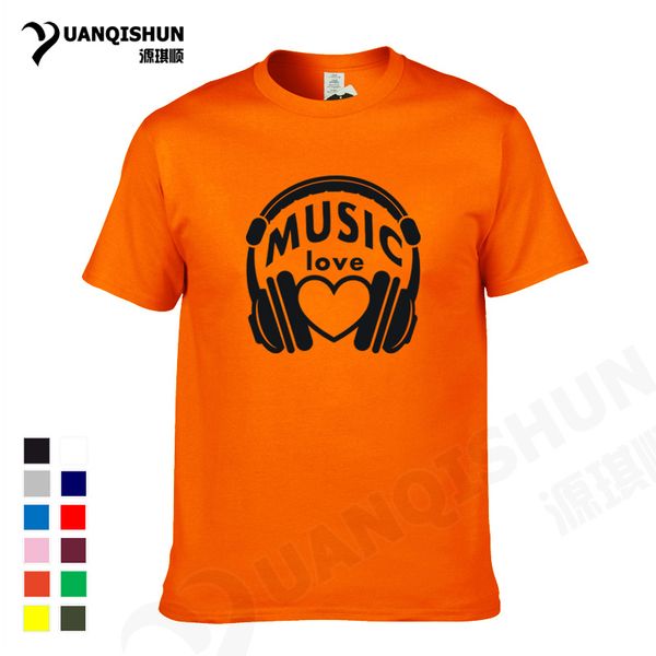 

yuanqishun men's headphone love music print headset printing short sleeved tee sport hooded sweatshirt hoodie men t shirt