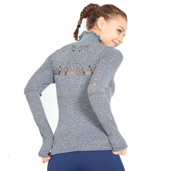 

yoga outfits casual long sleeve woman hollow lace nylon quick dry gym sport shirt fitness clothes sportswear female 2021, White;red