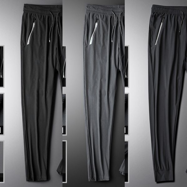 

air conditioned 2020 summer casual casual sports pantspants men's loose quick drying elastic large sports pants ice silk plus thin men, Blue