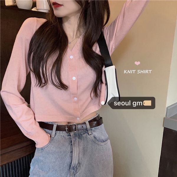 

seoul hanfeng chic full of girly feeling sweet baby pink tender bm girls seoul hanfeng chic cardigan high waist knitted cardigan eclsj eclsj, White;black