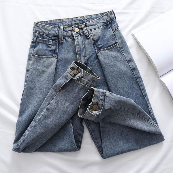 

denim harem pants women autumn casual high waist jeans woman streetwear plus size boyfriend jeans for women vaqueros mujer c57911, Blue