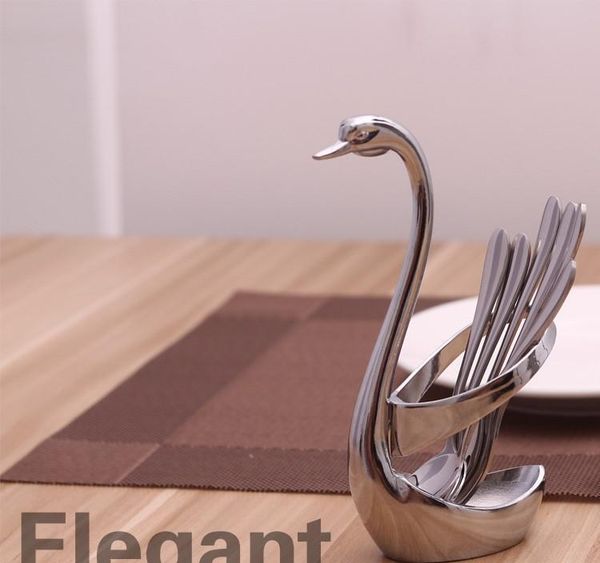 

swan dinnerware spoon fork holder flatware sets kitchen decorate fruit wedding party decoration tableware set jllnjt yeah2010