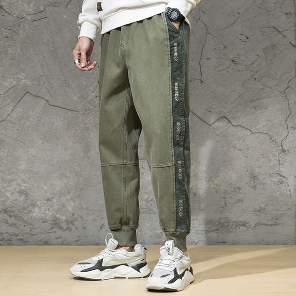 

2021 new japanese fashion men jeans loose fit corduroy spliced designer casual cargo pants wide leg trousers streetwear hip hop joggers 88ca, Blue