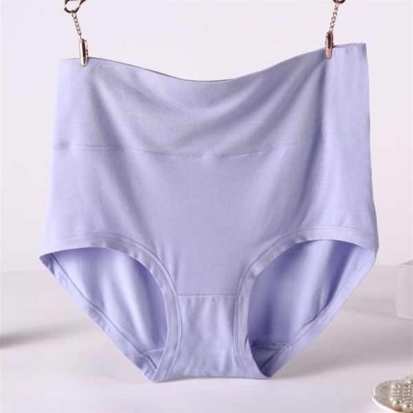 V001 4 pcs / lote cintura alta plus size lenceria briefs para mulheres bambu fibra calcinha sem costura lingerie roupa interior bragas mujer 220311