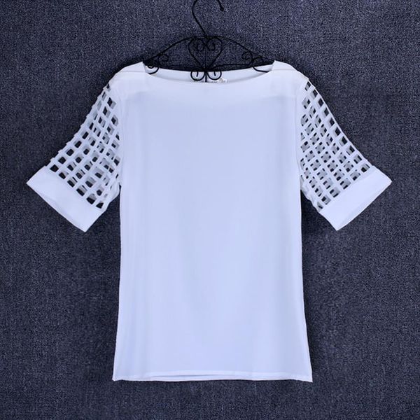 

white shirt women chiffon blouse white blouse 2021 summer short sleeve office ladies plus size blue yellow black